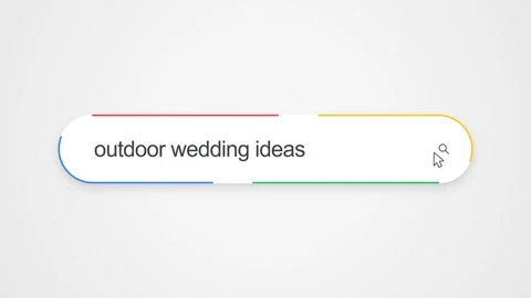 Typing Outdoor Wedding Ideas in Search Bar - Close Up Technology Concept- Stock Footage 344227606
