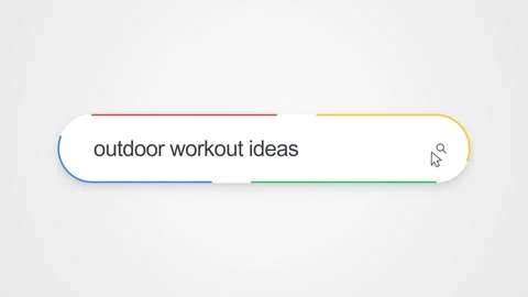 Typing Outdoor Workout Ideas in Search Bar - Close Up Technology Concept Stock Footage 345153950