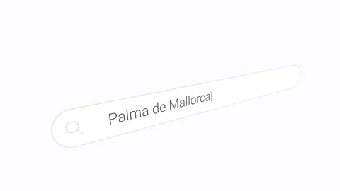Typing Palma de Mallorca In Search Bar Graphic. close-up shot Stock Footage 335408906