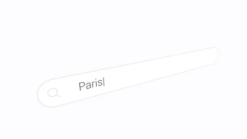 Typing Paris In Computer Search Box - Capital Of France. Stock Footage 334728374