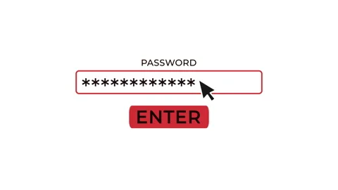 Typing on Password Column and Clicking Enter Button Computer Animation Stock-Footage 155530192