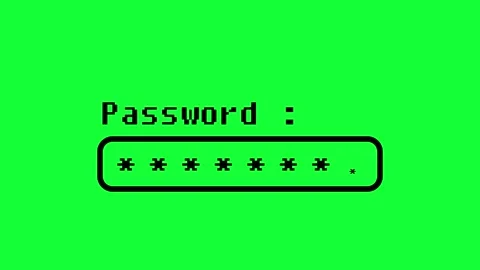 Typing passwords is accepted and rejected in a hacker style and wrong green.. 库存影片 249606372
