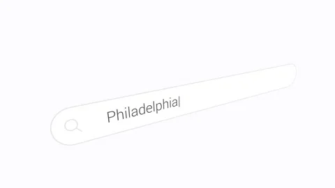 Typing Philadelphia Inside The Search Engine Bar. Close-up Shot Stock Footage 334728505