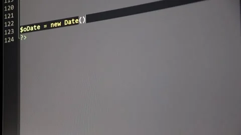 Typing PHP-code on screen by web developer and php developer computer screen Stock Footage 209180451