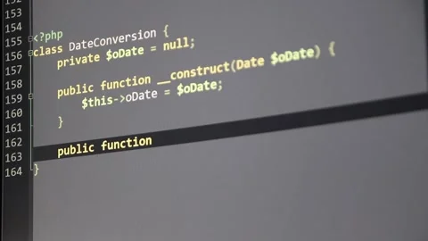 Typing PHP-code on screen by web developer and php developer computer screen Stock Footage 209180554