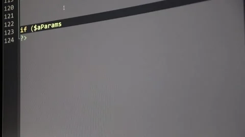 Typing PHP-code on screen by web developer and php developer computer screen Stock Footage 209180690