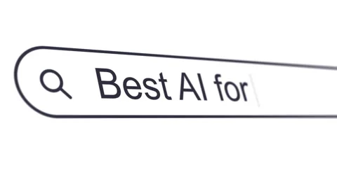 Typing phrase Best AI for into search box Stock Footage 334388901