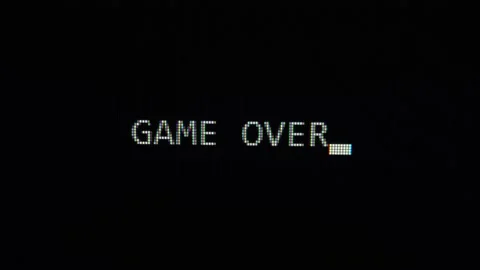 Typing of phrase Game over text on black computer screen 4K Vídeos de archivo 139112329