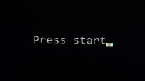 Typing of phrase Press start on black screen close up view 4K Vídeos de archivo 139112334