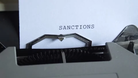 Typing Process  SANCTIONS Revealed Through Sequential Text Progression Video stock 345097243