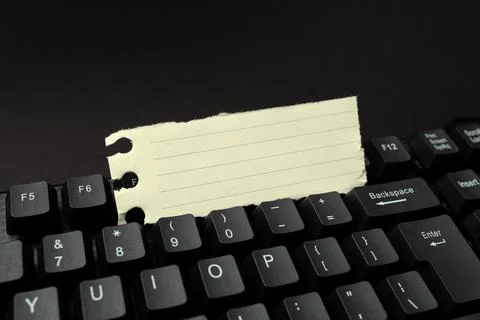 Typing Program Code Script, Abstract Downloading New Online Journal, Global Foto stock