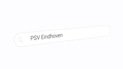 Typing PSV Eindhoven on the Search Engine Stock Footage 247943041