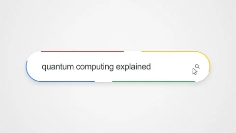 Typing Quantum Computing Explained in Search Bar - Graphic Video stock 338395241