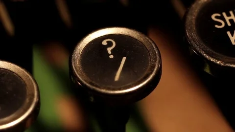 Typing question mark key on vintage typewriter Stock Footage 78981735