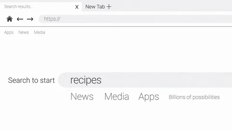 Typing recipes into an web page internet search engine Stock Footage 107956553