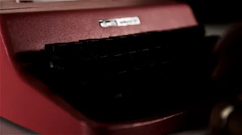 Typing on red typewriter Stock Footage 45619225