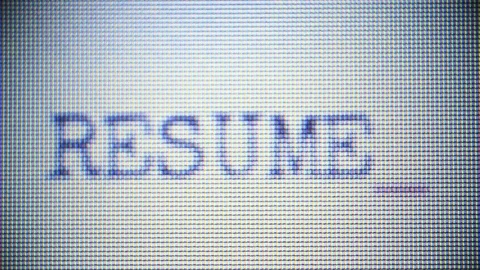 Typing resume on computer screen Video stock 111665391