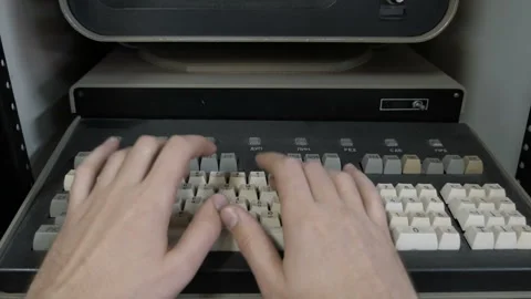Typing On Retro Old Fashioned Computer Stock Footage 257239782