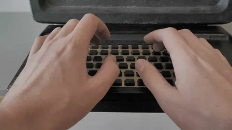 Typing On Retro Old Fashioned Personal Computer Stock Footage 153399020