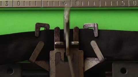 Typing on retro typewriter on a green page. Chromakey. Stock Footage 162062971