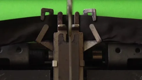 Typing on retro typewriter on a green page. Chromakey. Stock Footage 162063023