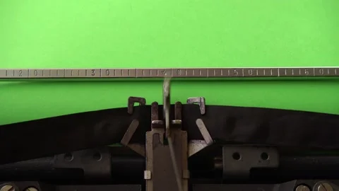 Typing on retro typewriter on a green page. Chromakey. Stock Footage 162063072