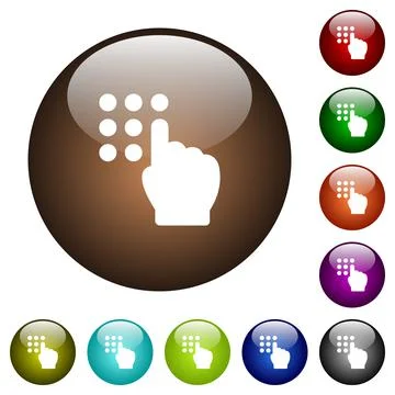 Typing security code color glass buttons Stockillustratie