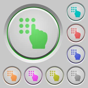 Typing security code push buttons Stock Illustration