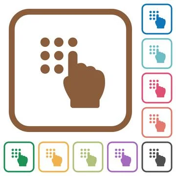 Typing security code simple icons Stock Illustration