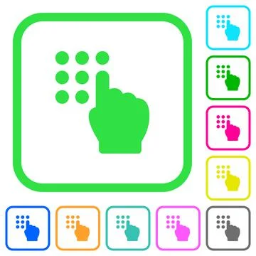 Typing security code vivid colored flat icons 스톡 일러스트