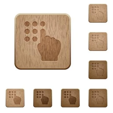 Typing security code wooden buttons Stockillustratie