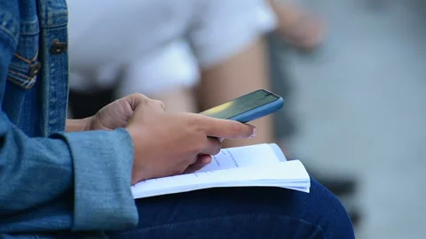 Typing on smartphone close up view Stock Footage 151164681