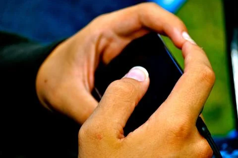 Typing on smartphone 写真素材