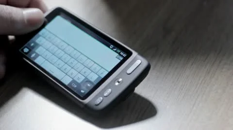 Typing on smartphone virtual keypad Stock Footage 10755806