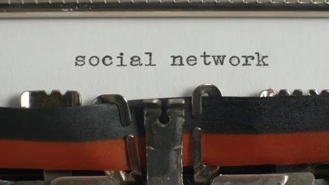 Typing "social network" on typewriter Video stock 87351499
