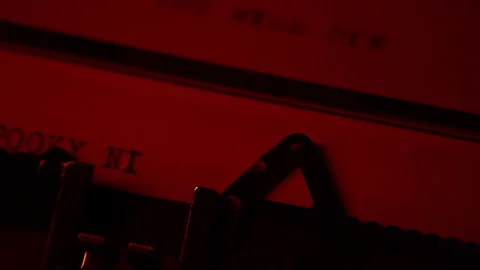 Typing ‘Spooky Night’ on a Typewriter Stock Footage 318589848