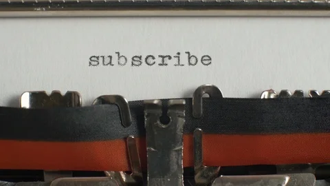 Typing "subscribe" on typewriter Video stock 87351458