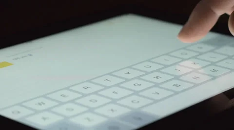 Typing Tablet Digital Keyboard Stock Footage 33794481