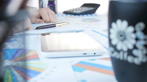 Typing On Tablet Stock Footage 64058001