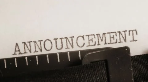 Typing text. ANNOUNCEMENT. LOREM IPSUM. Stock Footage 10823159
