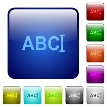 Typing text with cursor color square buttons Stock Illustration