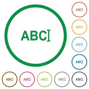 Typing text with cursor flat icons with outlines Stock Illustration