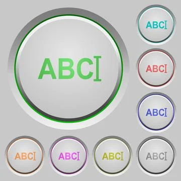 Typing text with cursor push buttons Stock Illustration