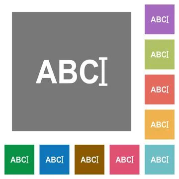 Typing text with cursor square flat icons Stock Illustration