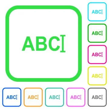 Typing text with cursor vivid colored flat icons Stock Illustration