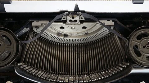 Typing text "Dear Dad" on white paper Stock Footage 74862701