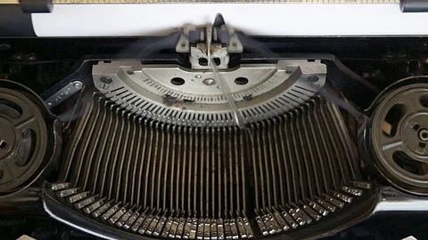 Typing text "Dear mom" on white paper Stock Footage 74861928