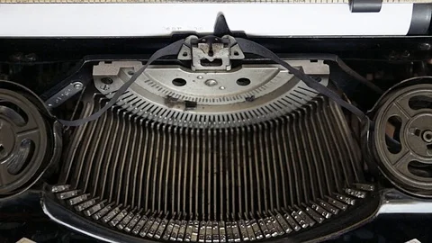 Typing text "Dear Mom" on white paper Stock Footage 74862162