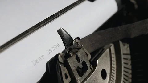 Typing text "Dear Santa" on white paper 動画素材 75208216