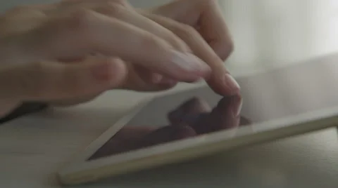 Typing text on ipad, close-up Stock Footage 57249181